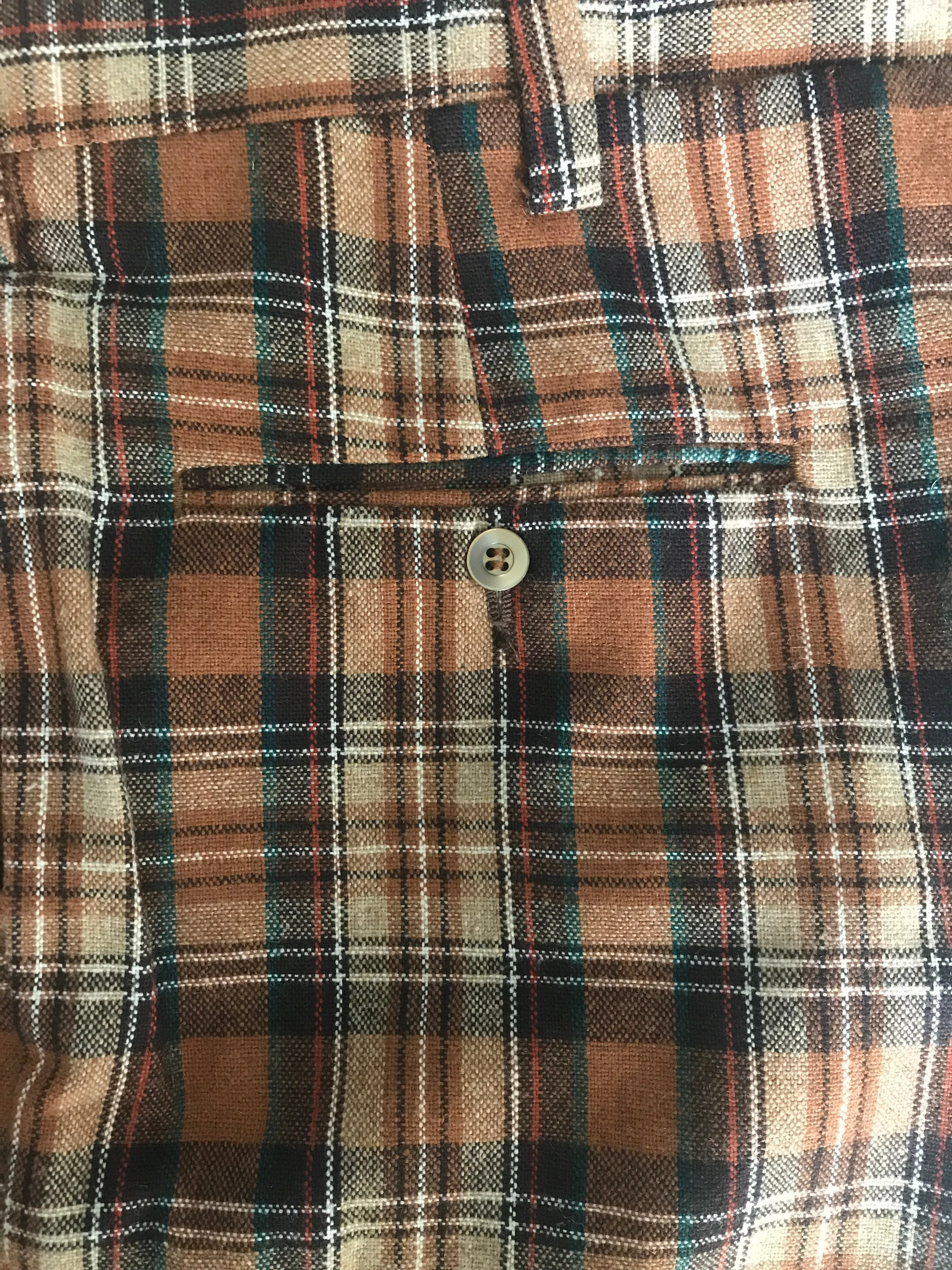 1970s Men's Unisex Vintage Wool Plaid Pants By Jantzen