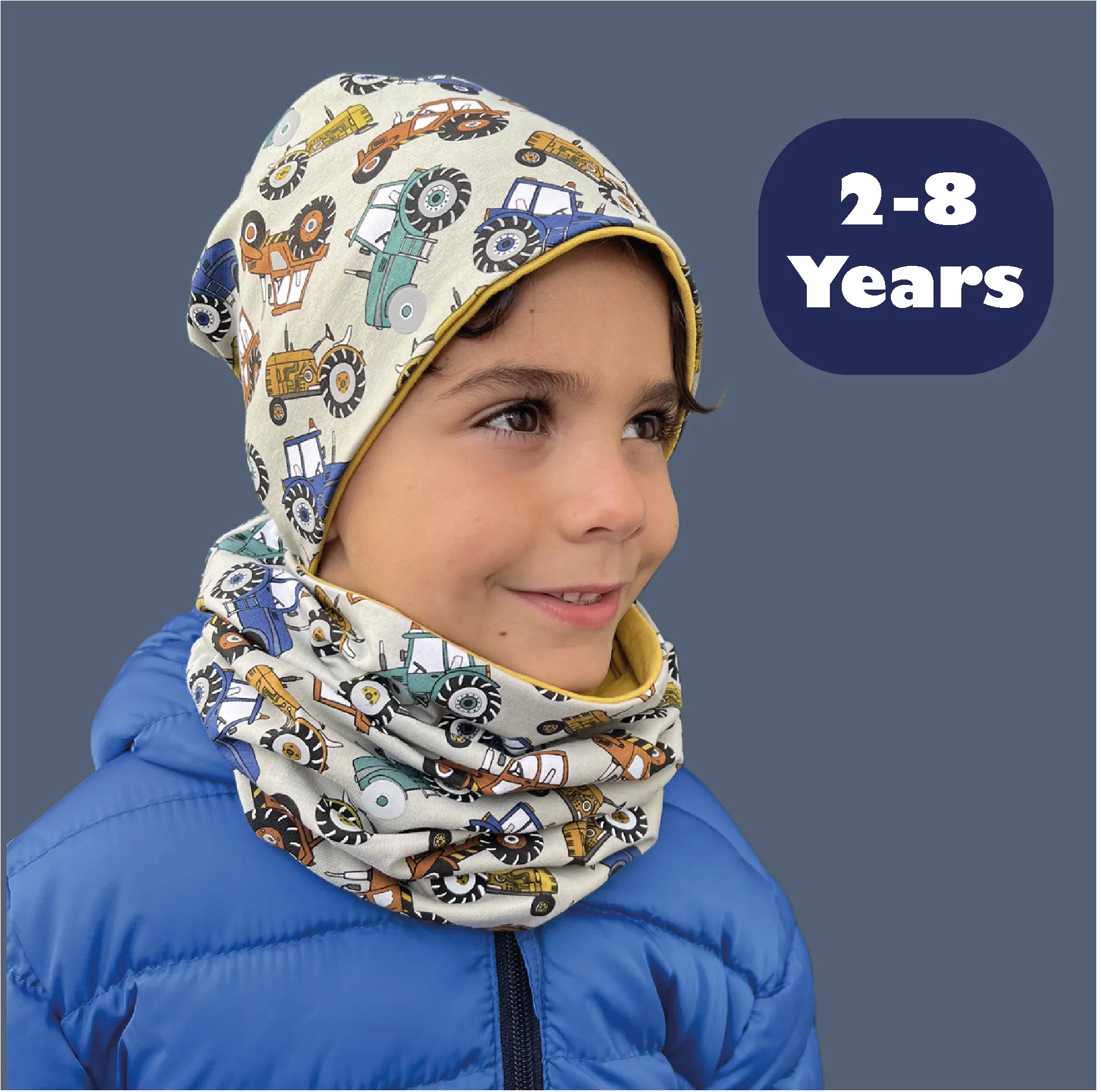 360° Reflector Beanie & Loop – Tractor - Jersey inside