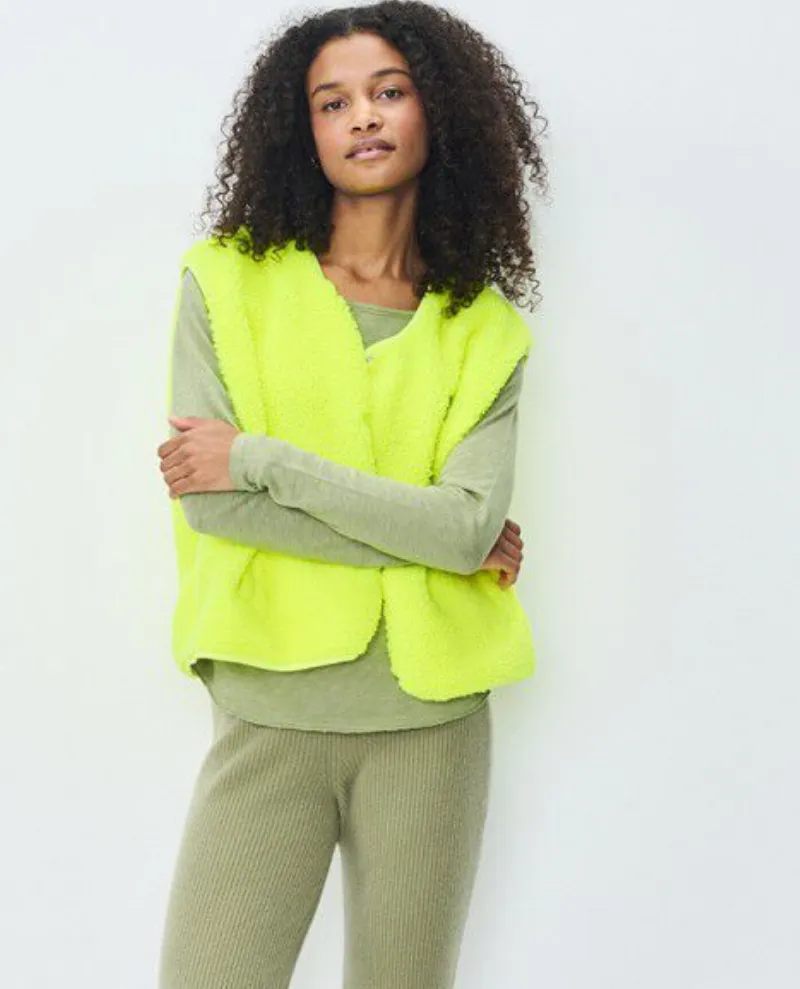 American Vintage Hoktown Fluro Yellow Gilet