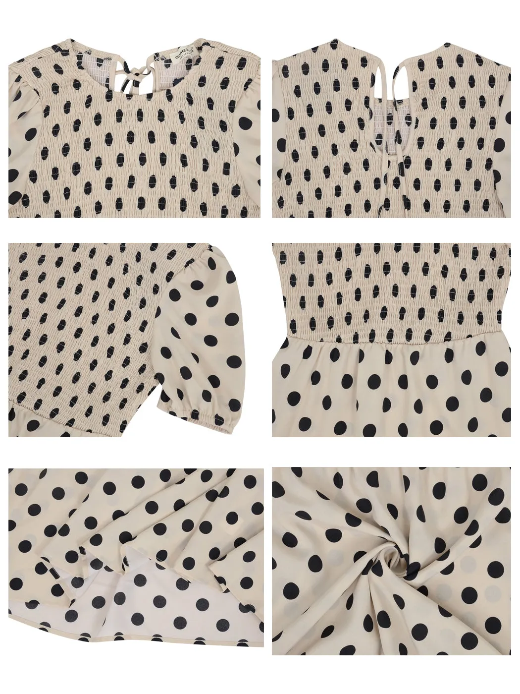 Anna-Kaci Women's Polka Dot Ruffle Maxi Dress Crew Neck Puff Sleeve Dress Casual Womens Dress High Rise Summer Dresses 2022