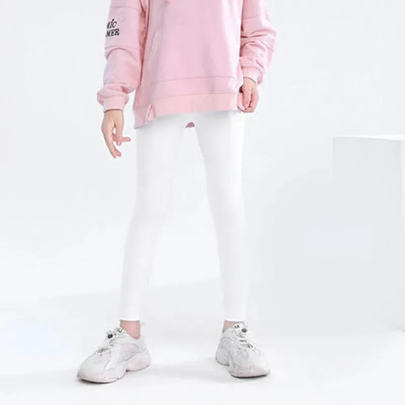 Autumn Solid Kid Leggings Girl Thin Tights Sweatpants 2 y Child Casual Ankle Length Pants Spring Toddler Skinny Cropped Trousers