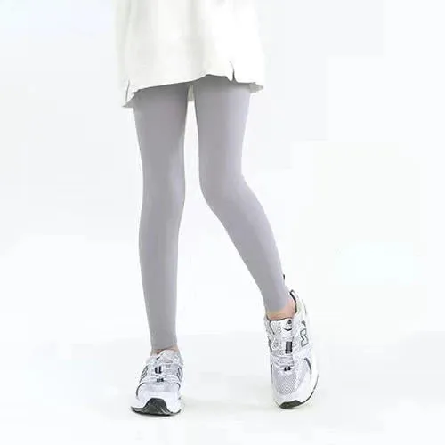 Autumn Solid Kid Leggings Girl Thin Tights Sweatpants 2 y Child Casual Ankle Length Pants Spring Toddler Skinny Cropped Trousers