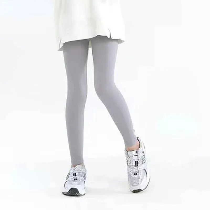Autumn Solid Kid Leggings Girl Thin Tights Sweatpants 2 y Child Casual Ankle Length Pants Spring Toddler Skinny Cropped Trousers