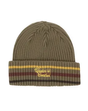 BEANIE / FLORAL SCRIPT / M STRIPE / L OLIVE