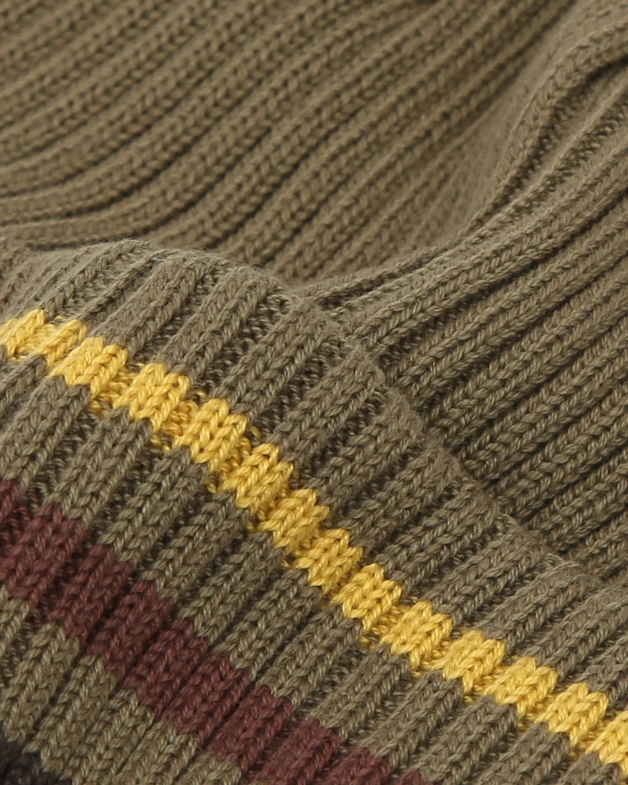 BEANIE / FLORAL SCRIPT / M STRIPE / L OLIVE