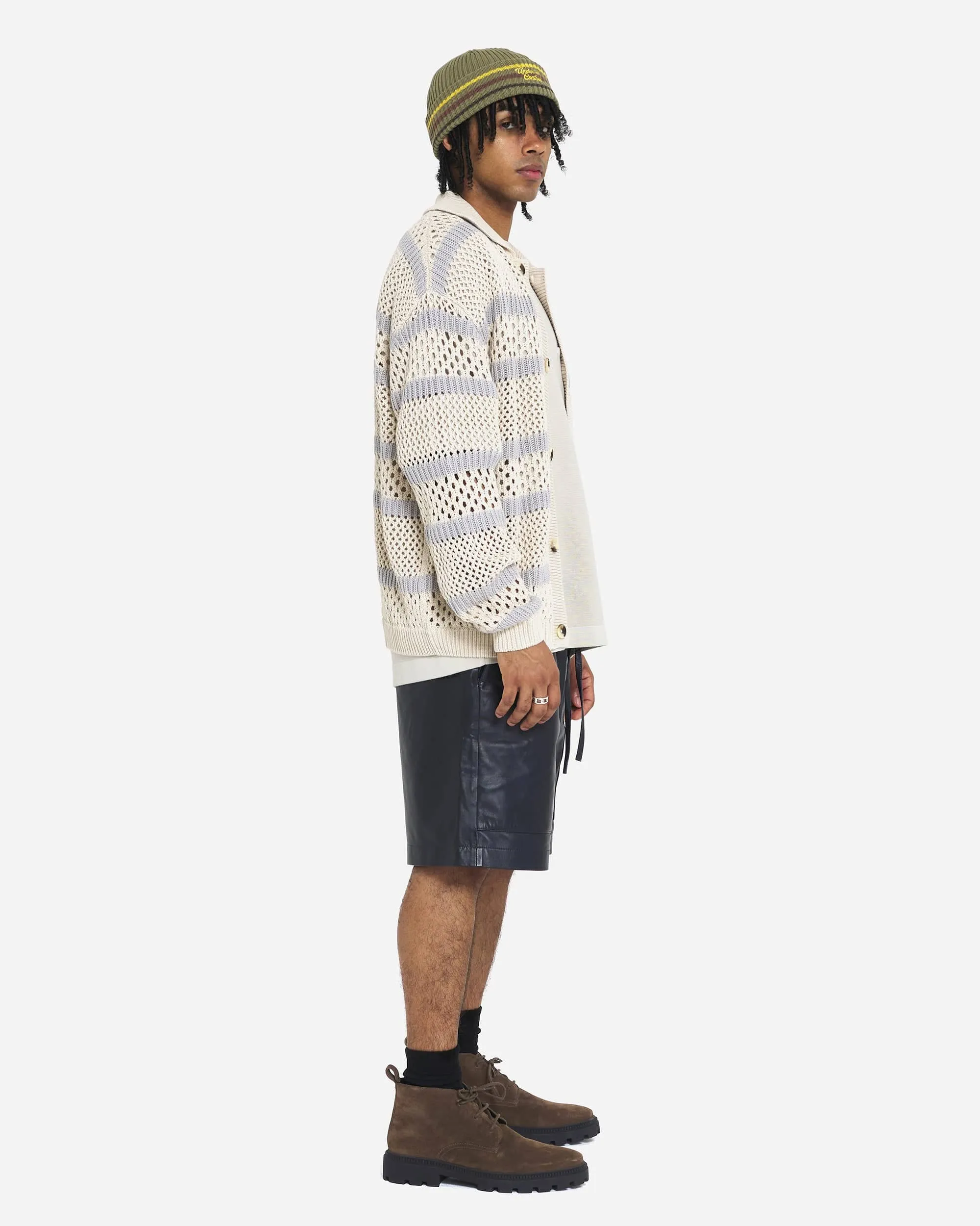 BEANIE / FLORAL SCRIPT / M STRIPE / L OLIVE