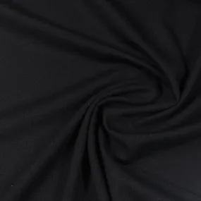 Black 100% Merino Wool Jersey Fabric - 210 GSM