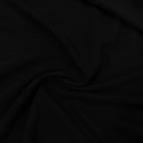 Black Heavy Wool/Spandex Interlock Fabric - 230 GSM