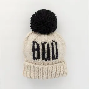 Boo Natural Hand Knit Halloween Beanie Hat