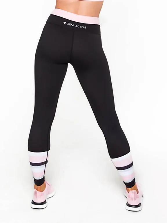 Candy Stripe Full Length Leggings (Pink)