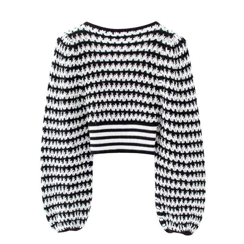 Casual Knitted Cropped Sweater