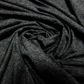 Charcoal Heather Bamboo/Merino Wool Stretch Fleece Fabric
