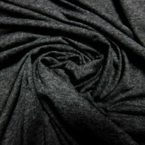 Charcoal Heather Bamboo/Merino Wool Stretch Fleece Fabric