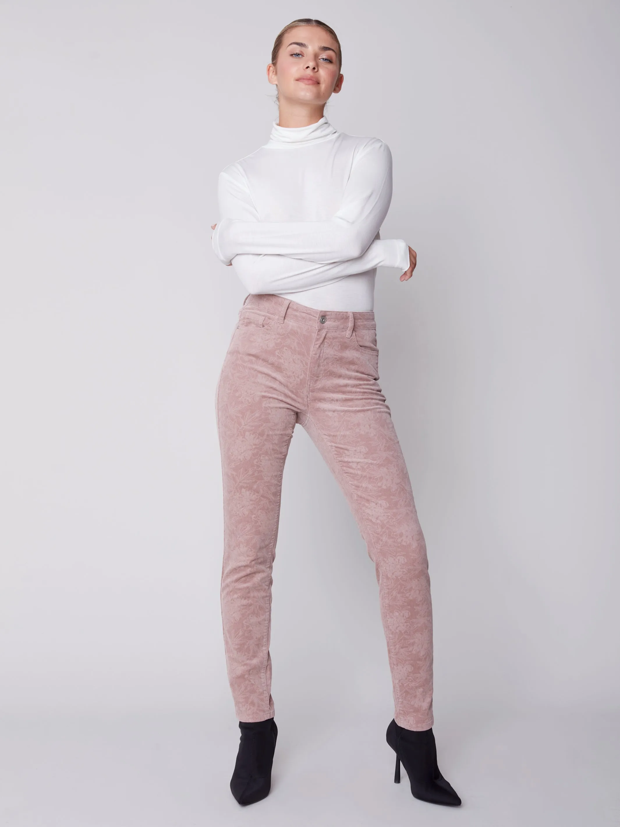 Charlie B Fall 2023-C5370P-729B-Corduroy Pant-Powder