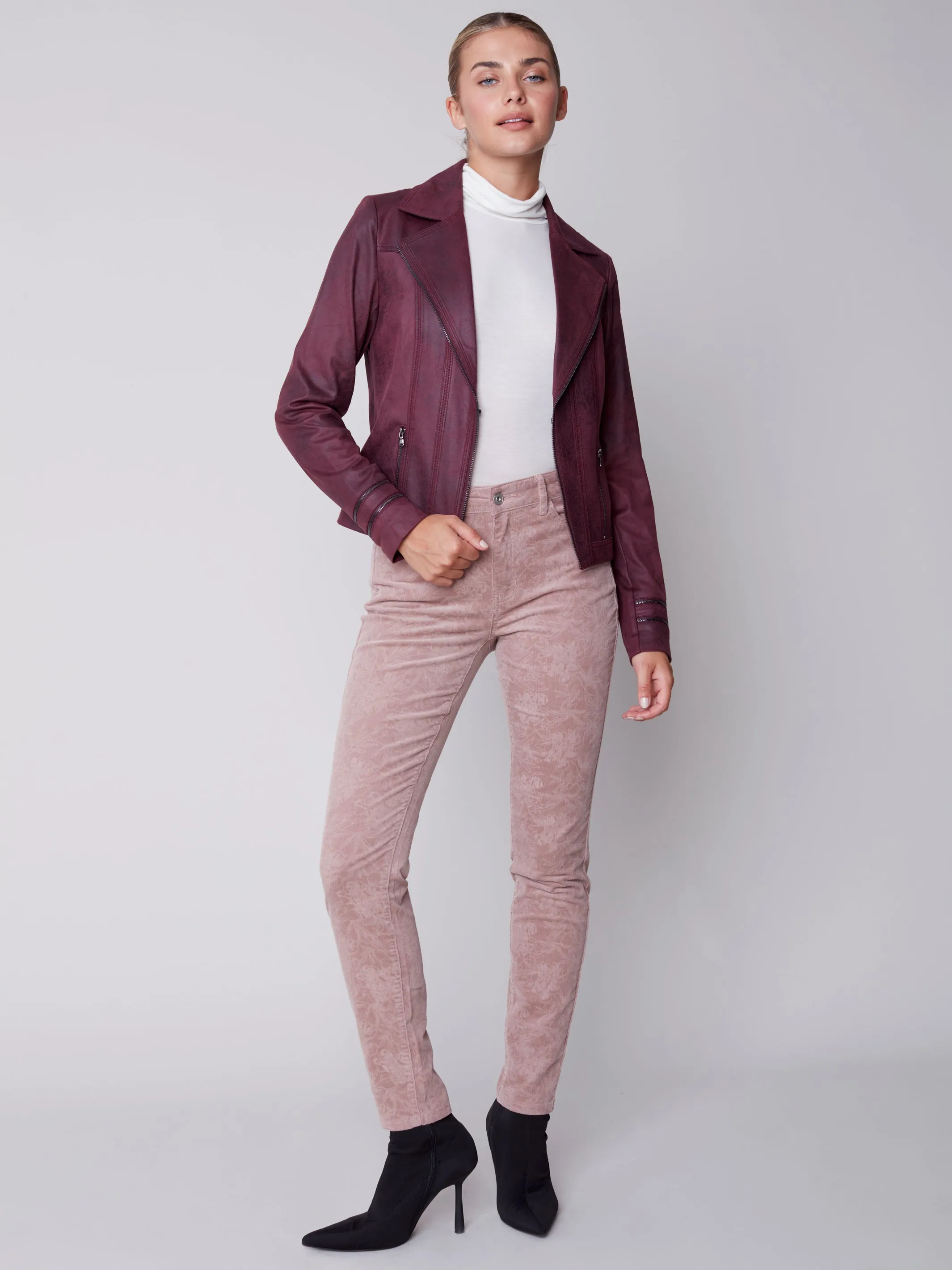 Charlie B Fall 2023-C5370P-729B-Corduroy Pant-Powder