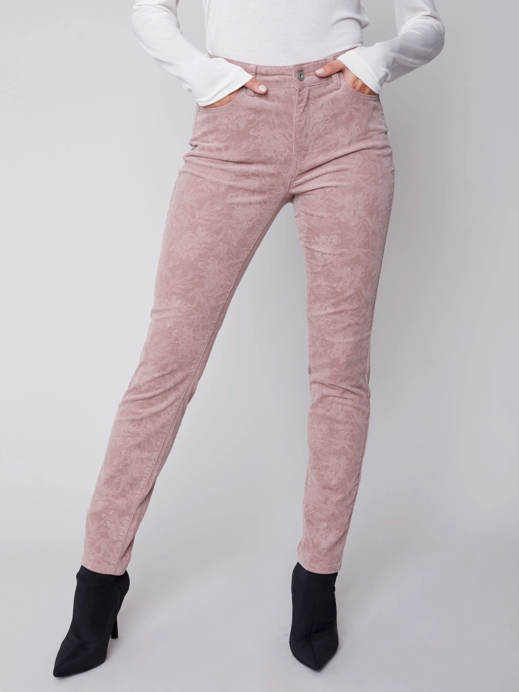 Charlie B Fall 2023-C5370P-729B-Corduroy Pant-Powder