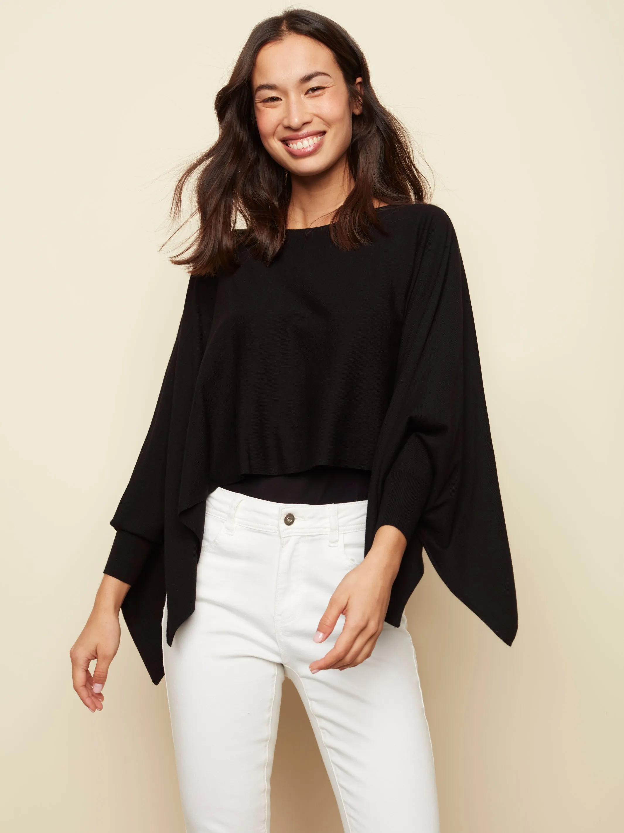 Charlie B Knit Jersey Poncho