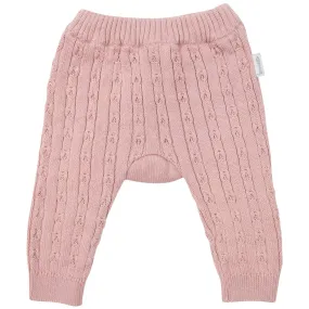 Fine Cable Knit Legging Pink