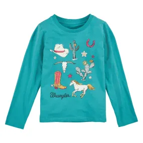 GIRLS LS KNIT GRAPHIC TEE SHIRT