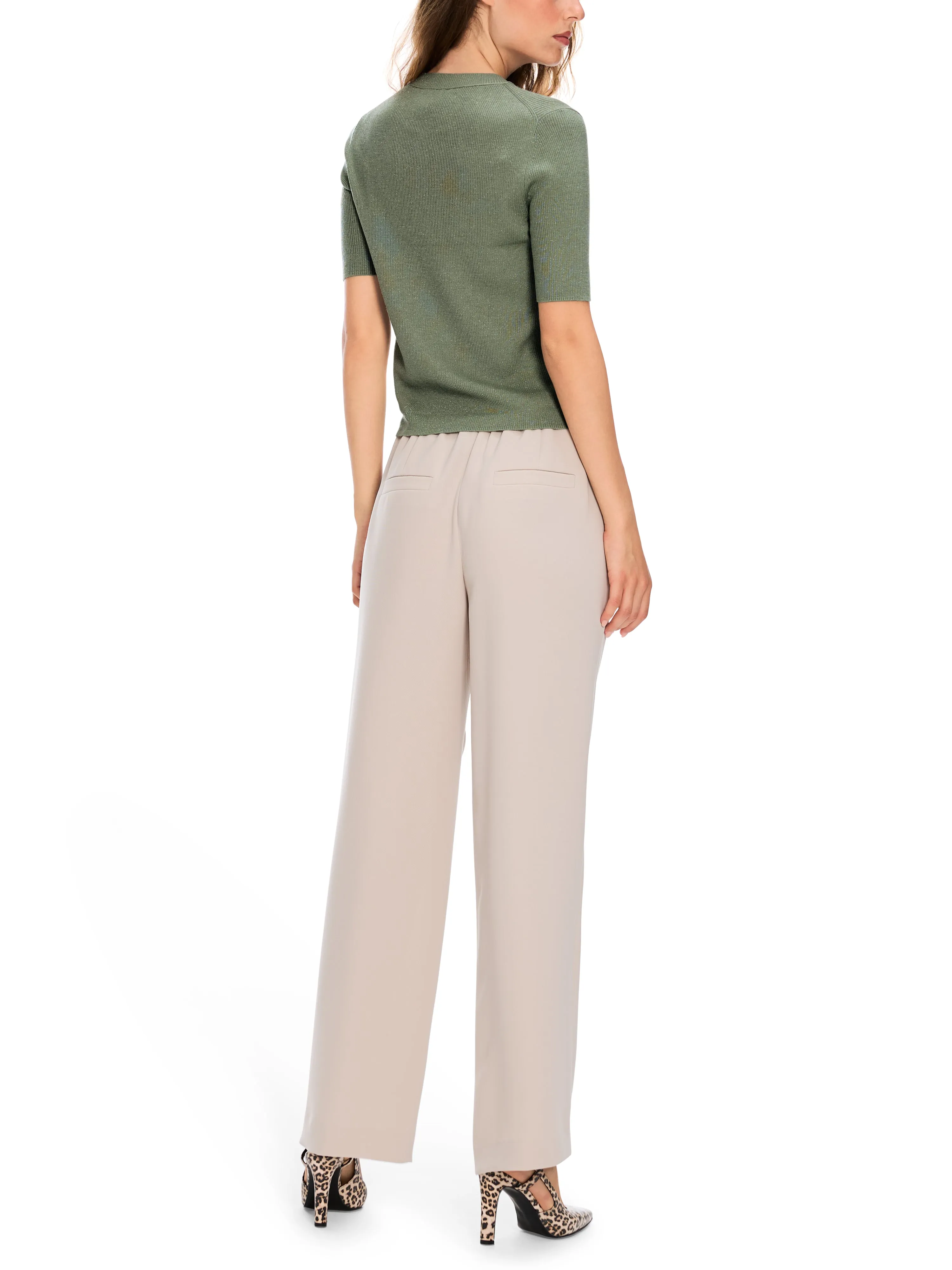 GLITTER WOOL SHORT SLEEVE SWEATER