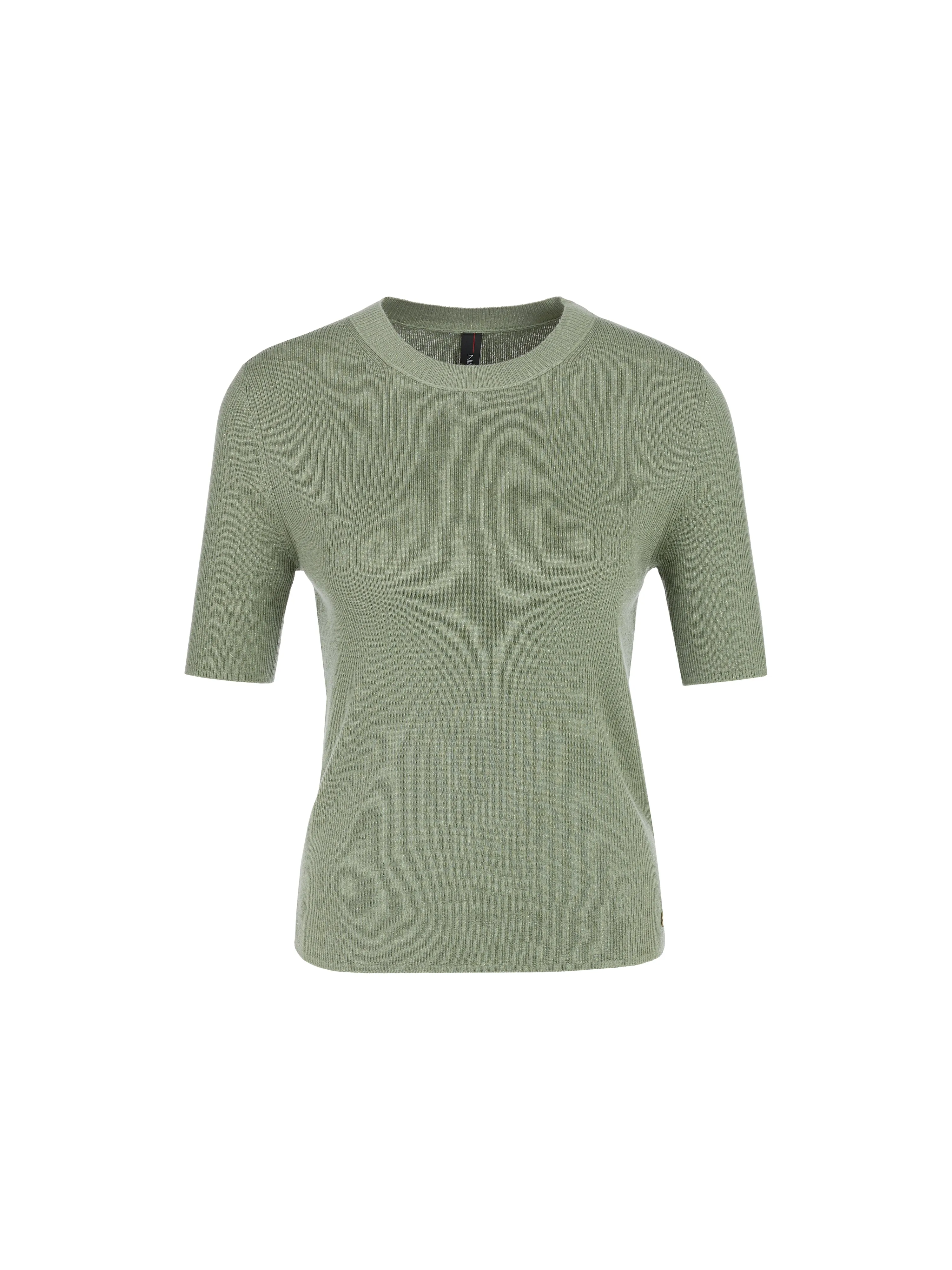 GLITTER WOOL SHORT SLEEVE SWEATER