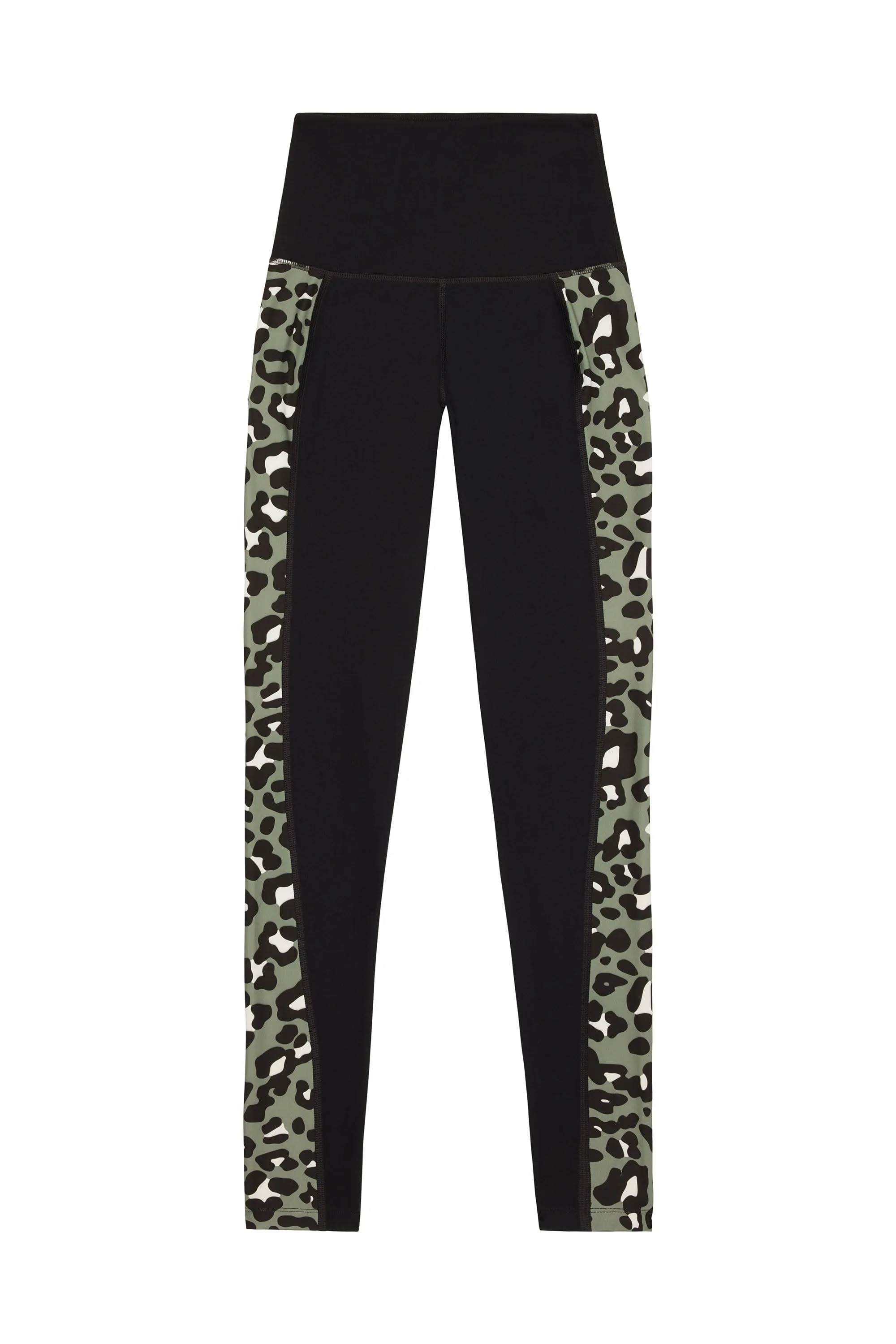 High Waist Panelled Leggings Leopard Curve