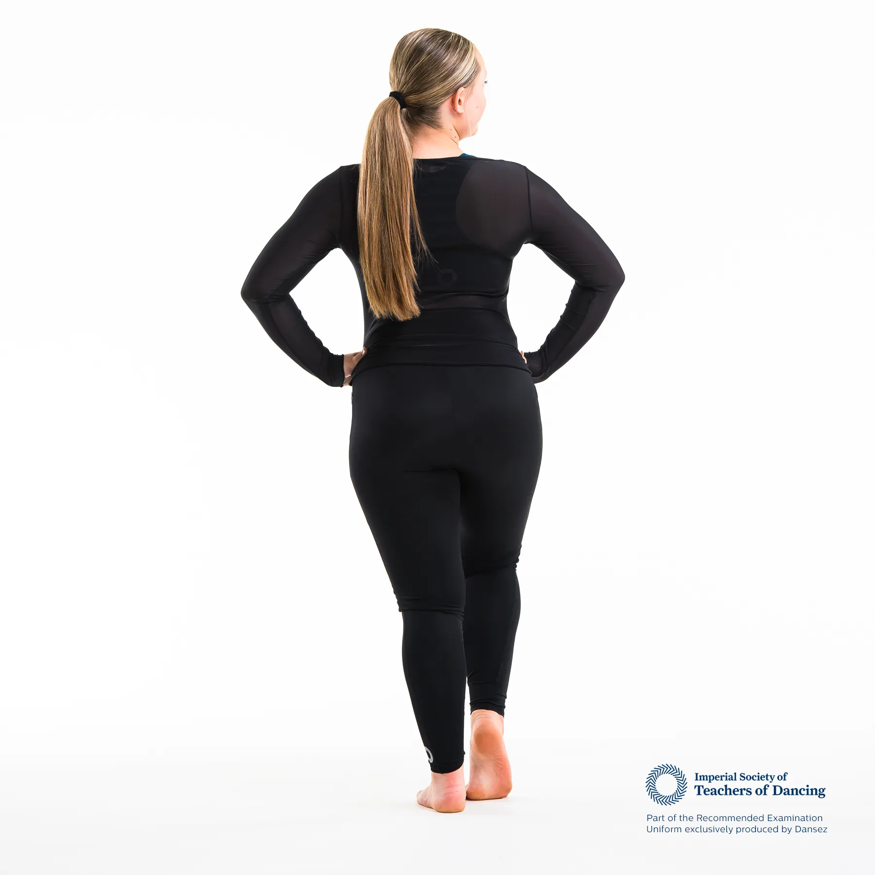 ISTD Leggings With Contrast Pocket - Black/Deep Pink (Teenage/Adult)