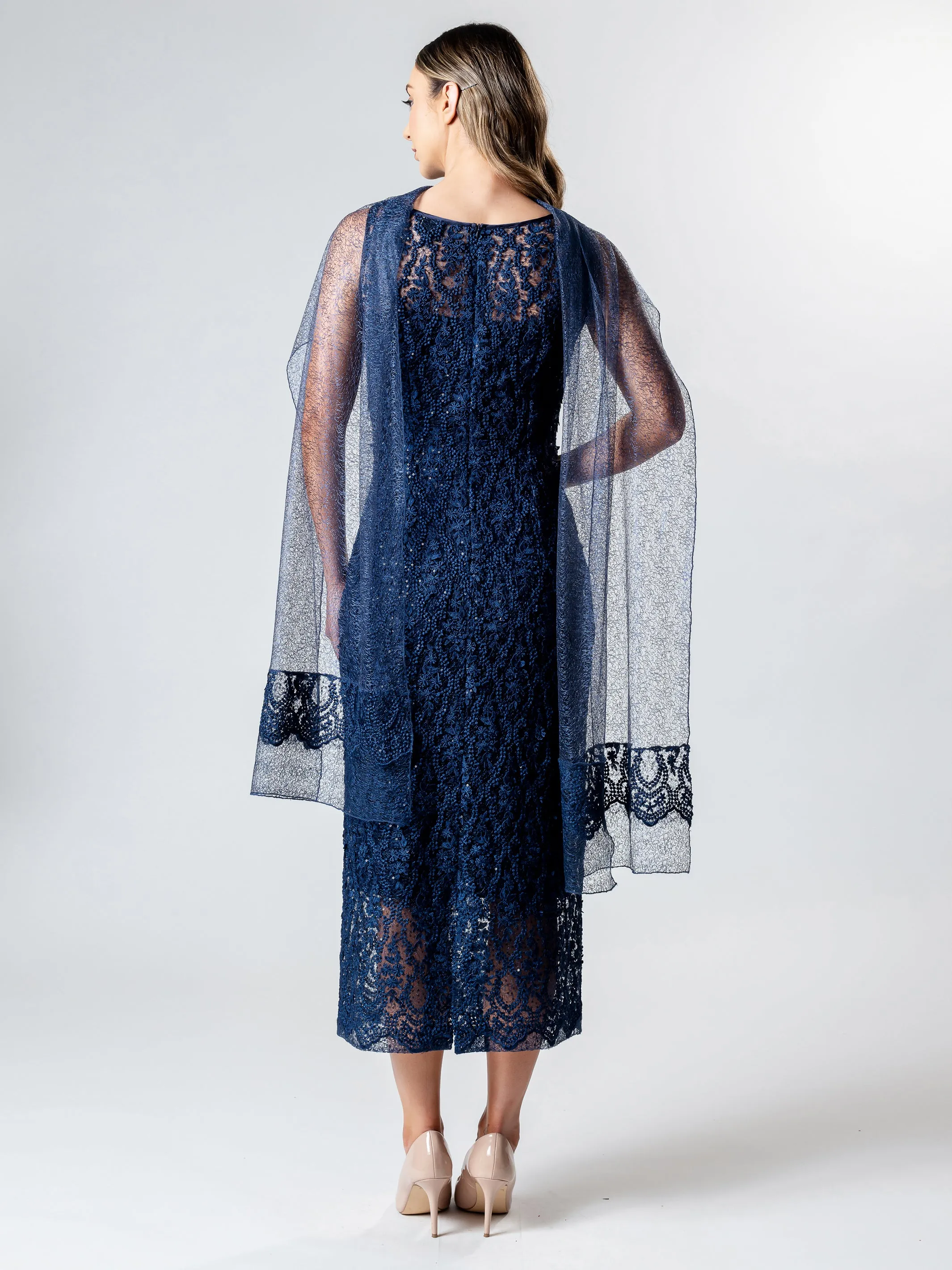 JEWEL Midi Length Pillar Cocktail Dress