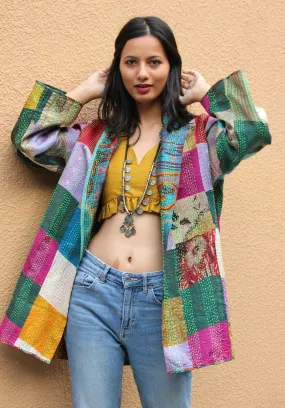 Kantha Silk Reversible Patchwork Jacket