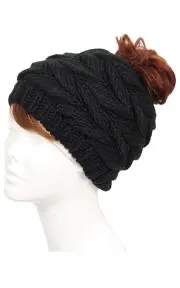 Knit Messy Bun / Pony Tail Hat