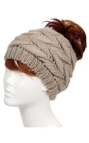 Knit Messy Bun / Pony Tail Hat