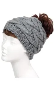 Knit Messy Bun / Pony Tail Hat