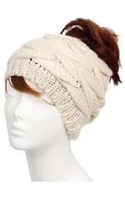 Knit Messy Bun / Pony Tail Hat