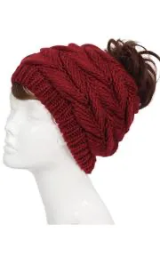 Knit Messy Bun / Pony Tail Hat