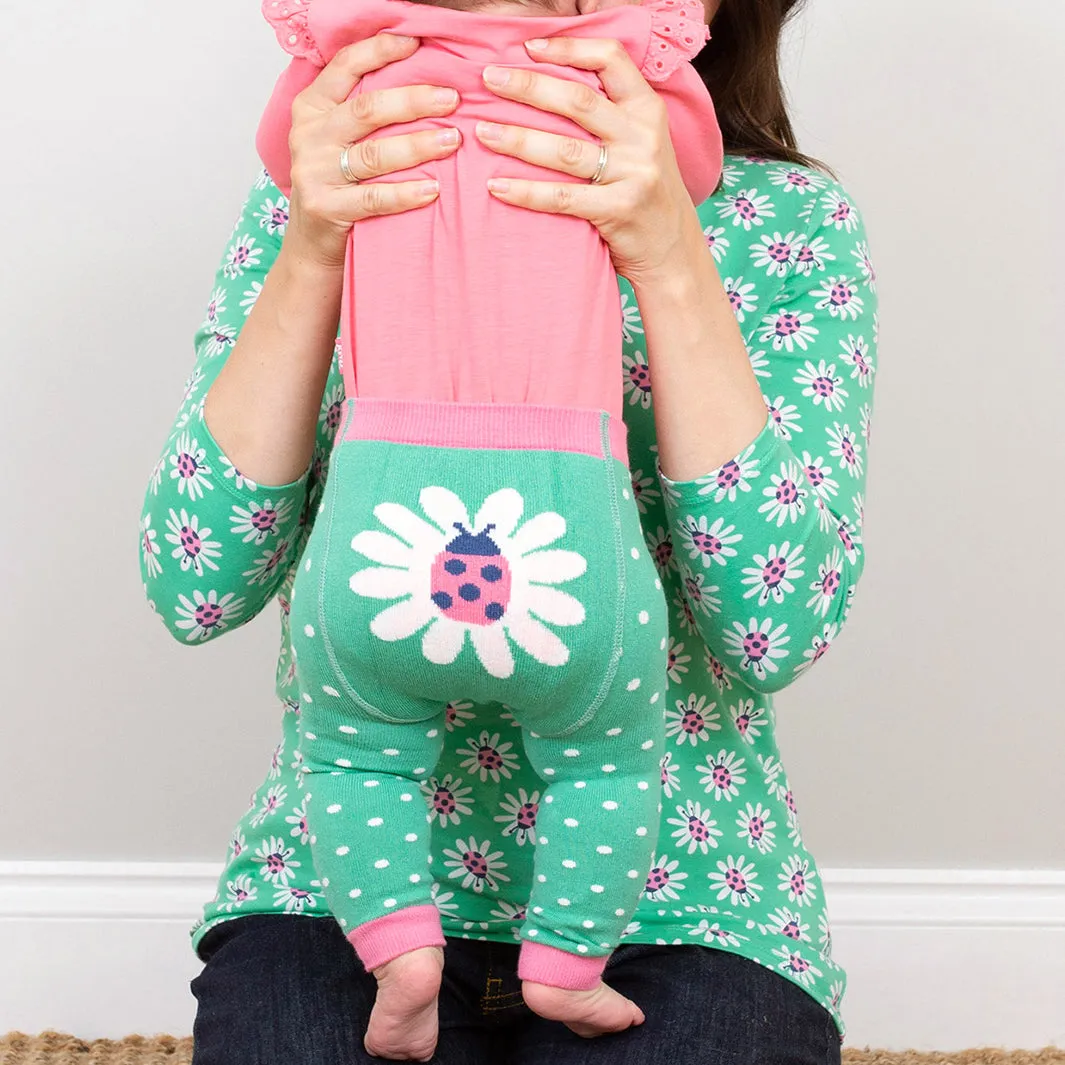 Ladybug daisy knit leggings