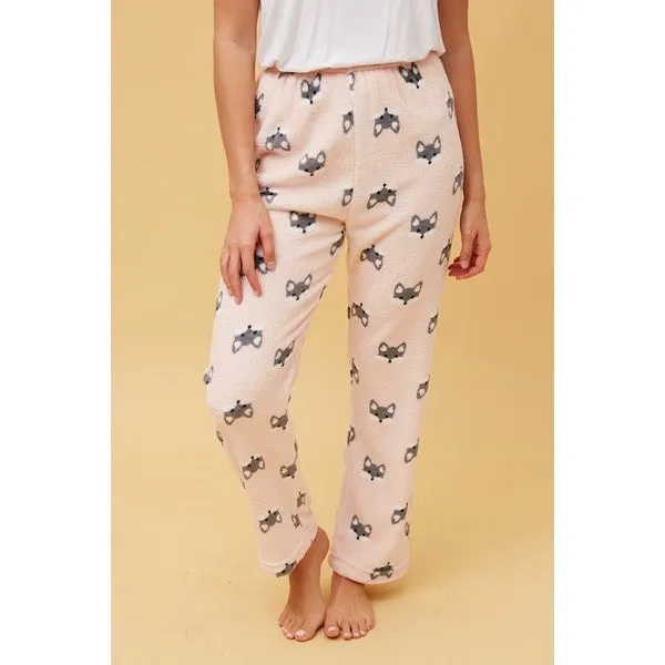 LEE FOX PRINT PLUSH PYJAMA PANTS