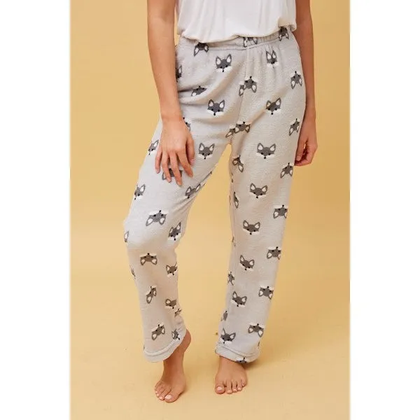 LEE FOX PRINT PLUSH PYJAMA PANTS