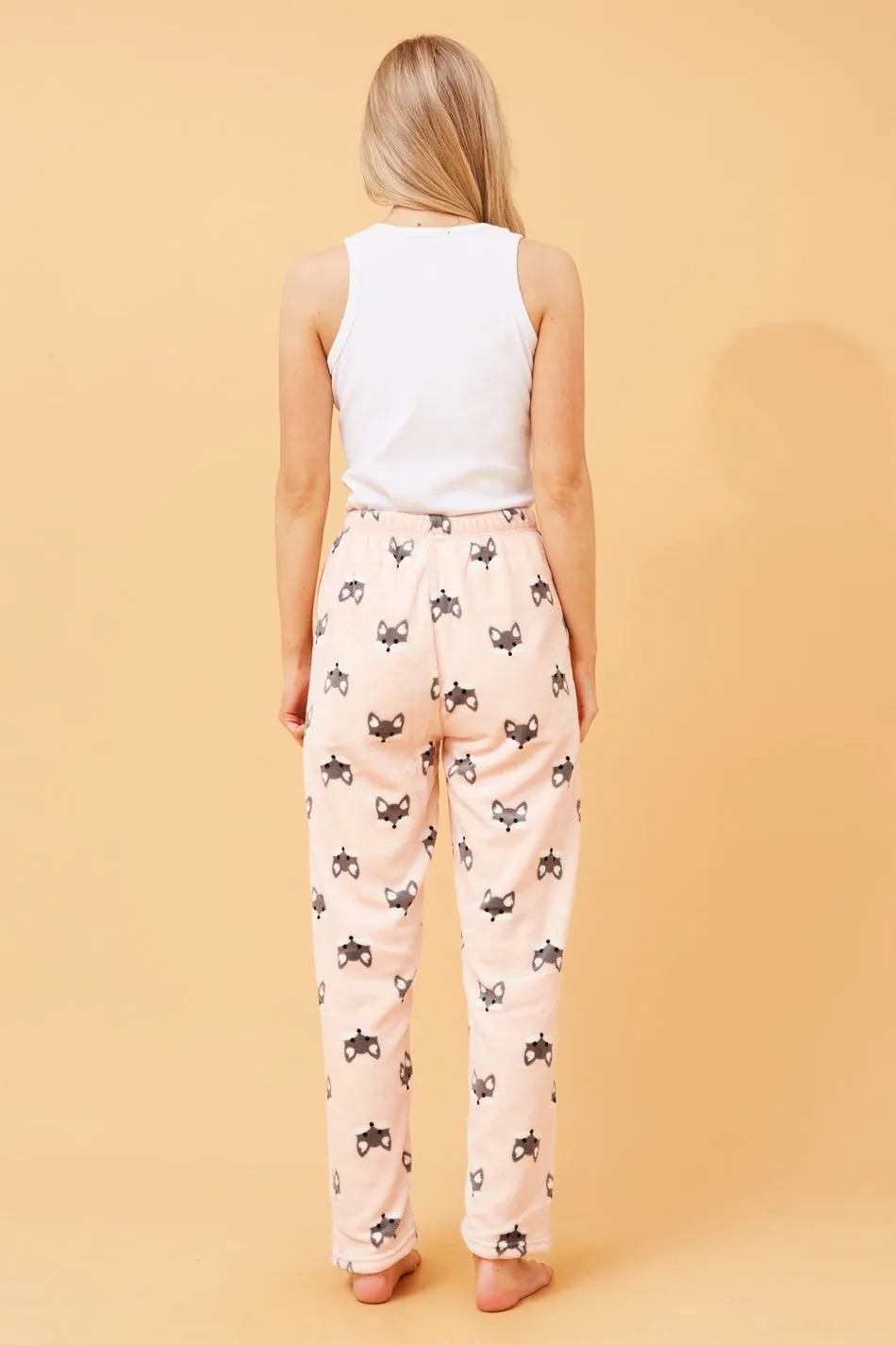 LEE FOX PRINT PLUSH PYJAMA PANTS