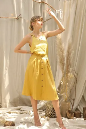 Leslie Linen Midi Skirt
