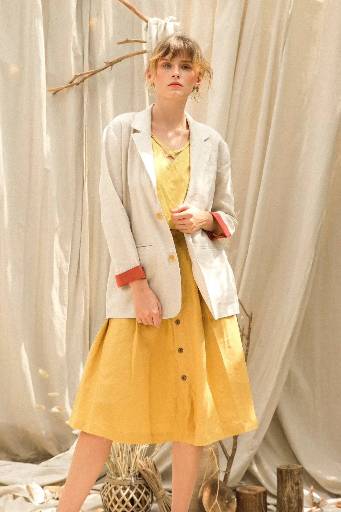 Leslie Linen Midi Skirt