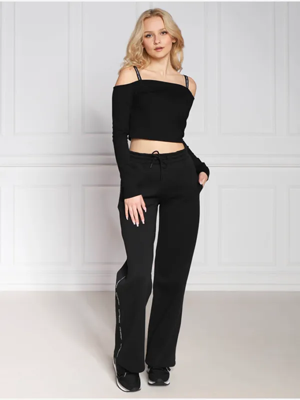 Logo Piping Wide Leg Pants