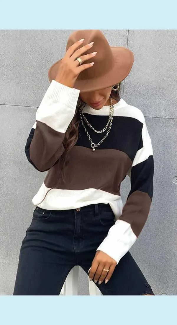 Longing For Fall Stylish Color Block Sweater