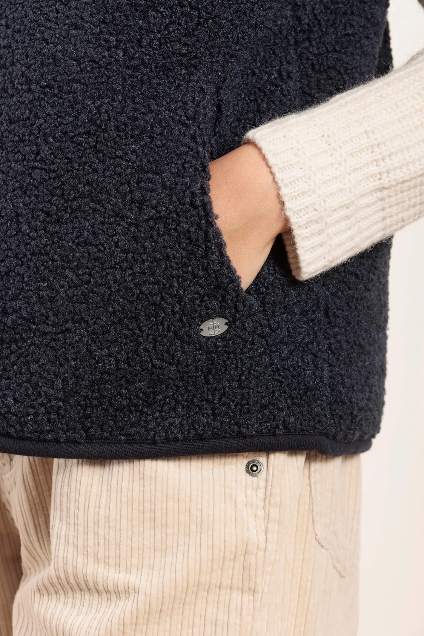Mat De Misaine Gruissan 613 Chardon Dark Navy Teddy Fleece Gilet