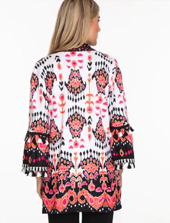 Multi Color Flounce Sleeve Jacket