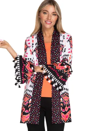 Multi Color Flounce Sleeve Jacket