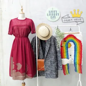 Must Have! | Seascape | Vintage 1960s 1970s Coral reef Under-the-sea motif Applique cut-out Dress