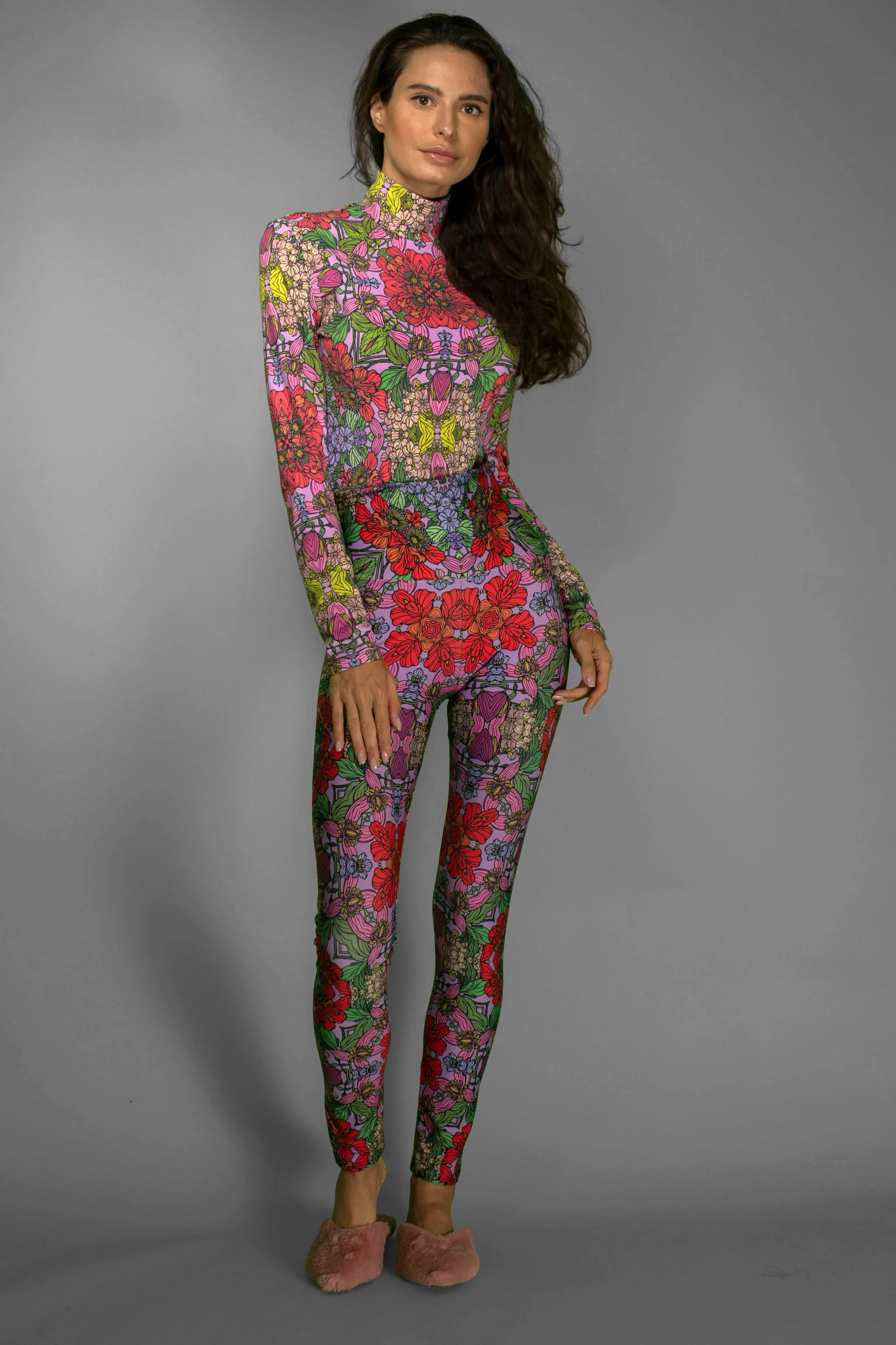 Mystery red garden leggings