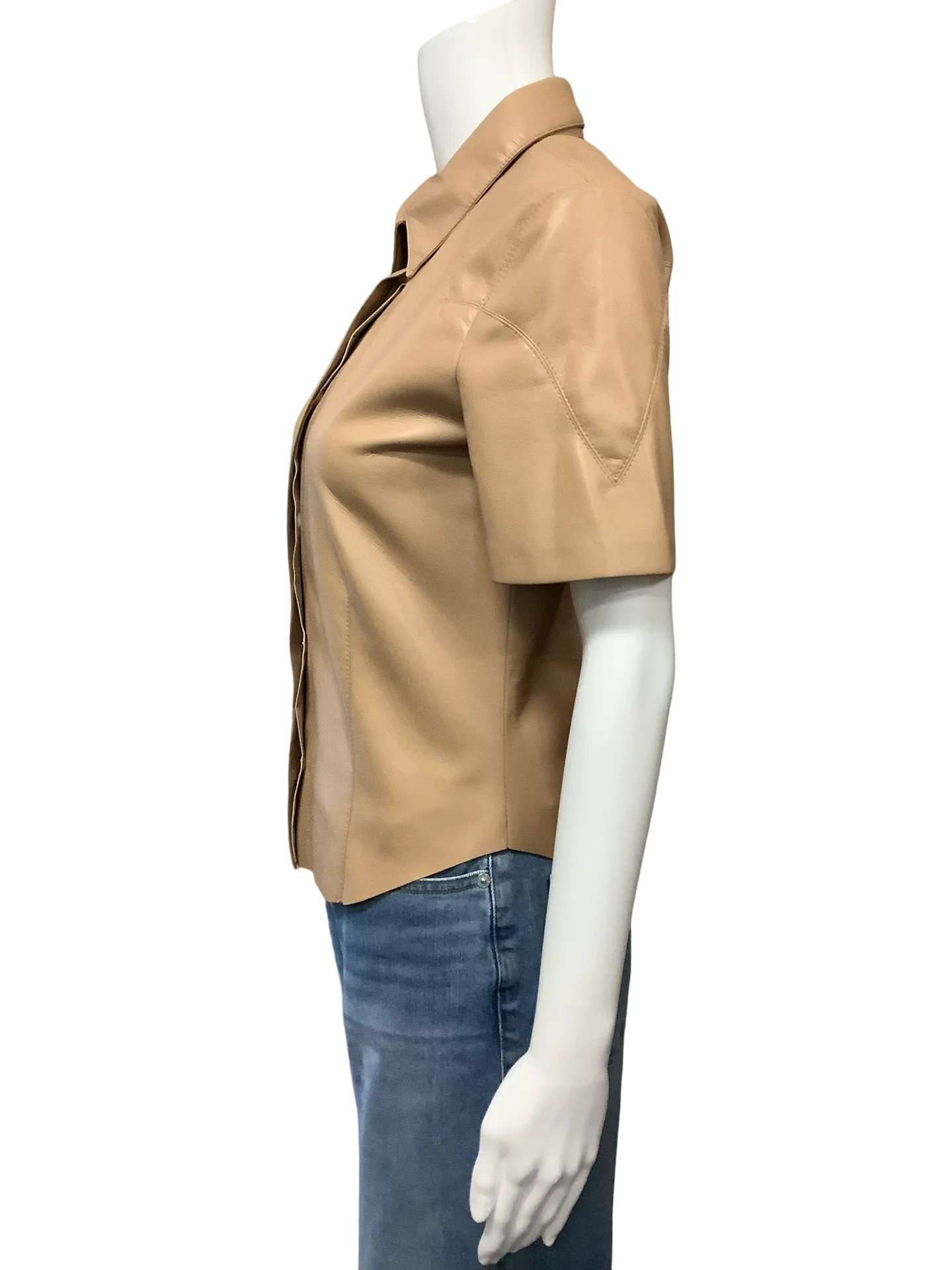 Nanushka Shirt Short Sleeve Vegan Leather Size: S