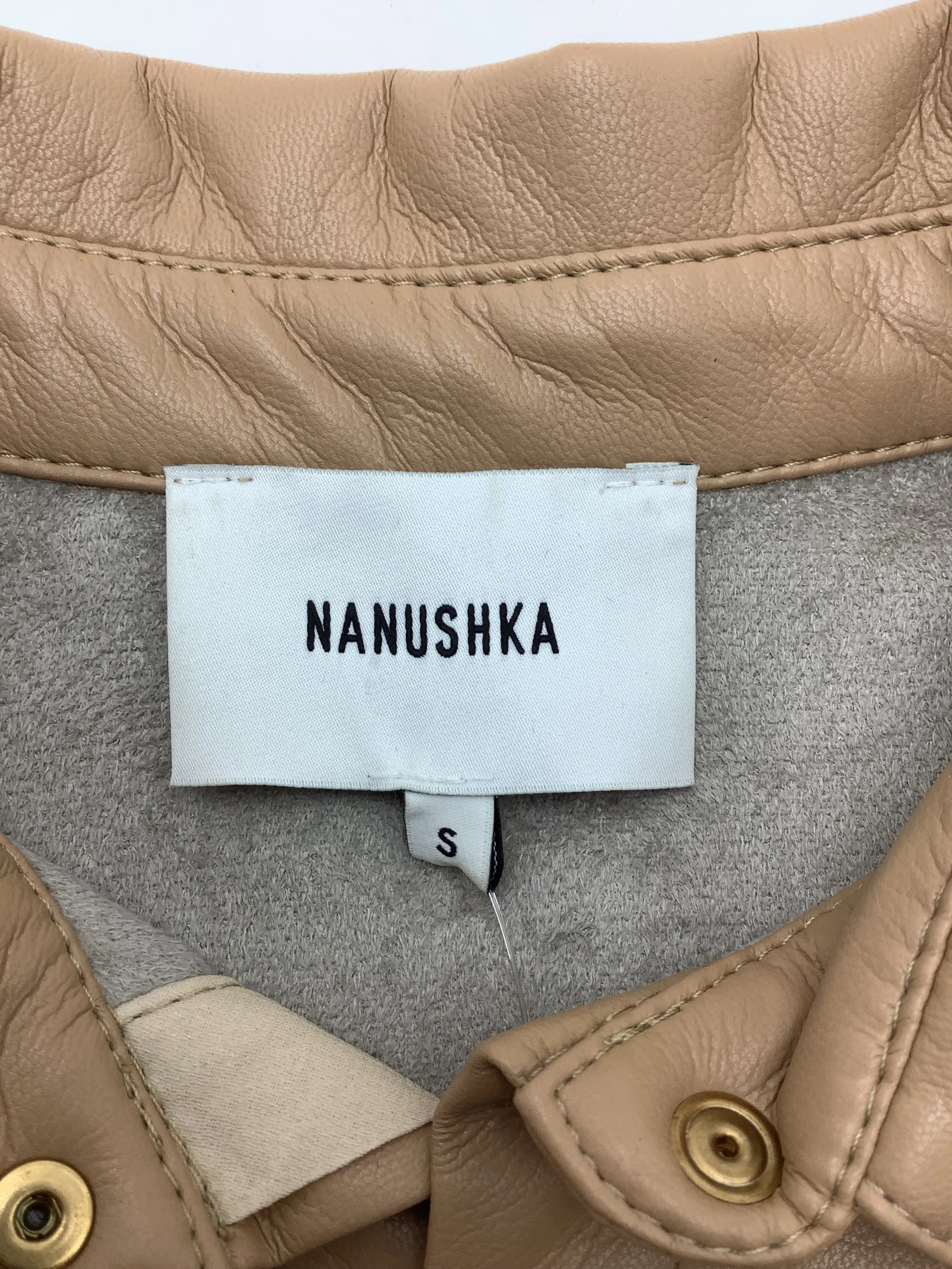 Nanushka Shirt Short Sleeve Vegan Leather Size: S