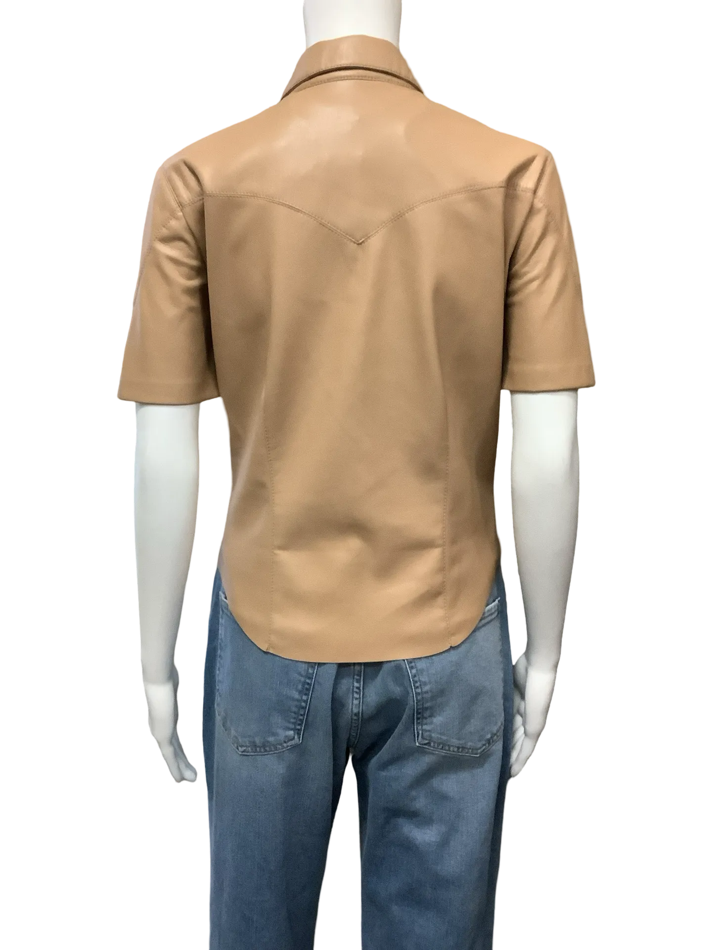 Nanushka Shirt Short Sleeve Vegan Leather Size: S